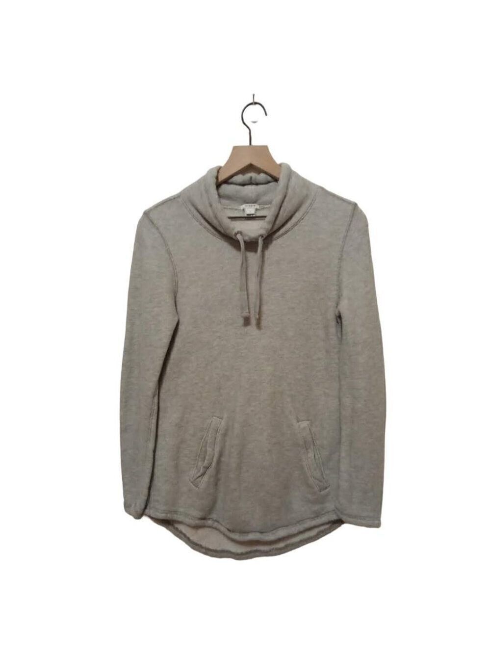 J. Crew Factory Gray Cowl Neck Long Sleeve Hi-Lo Sweatshirt Sz S